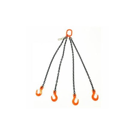 Mazzella Mazzella Lifting B152014 12' Quad Leg Chain Sling W/ Sling Hook S5103812Q01